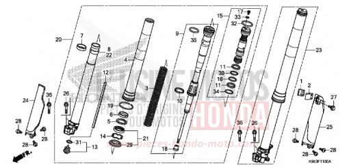 FOURCHETTE AVANT CRF250RK de 2019